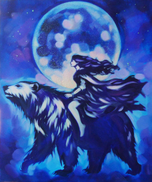 glow painting, polar bear 