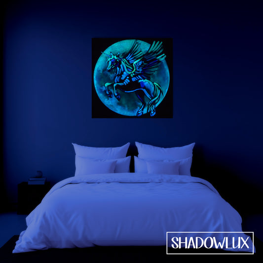 glow in the dark unicorn pegasus painting 