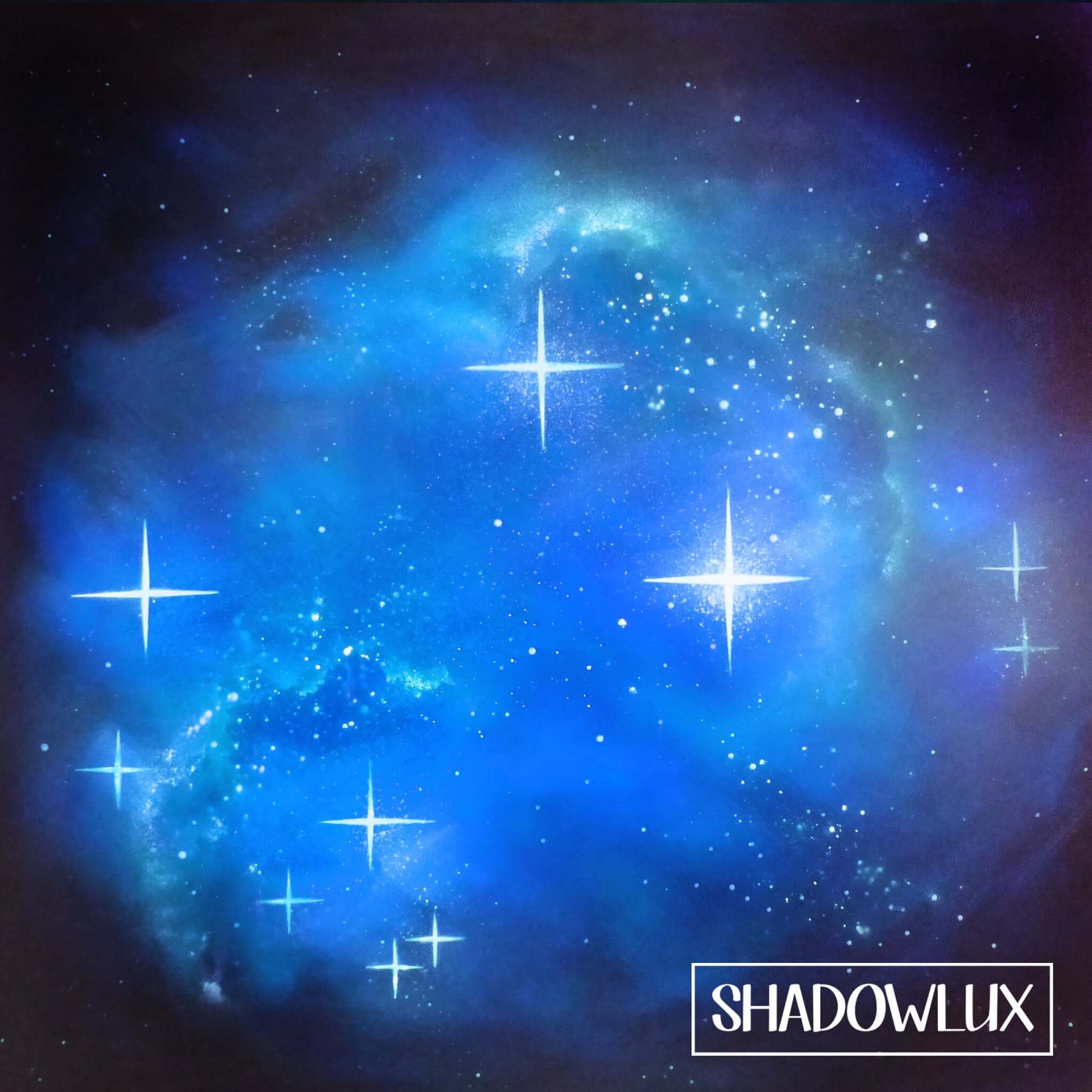 Ethereal glow in the dark artwork illustrating the Pleiades cluster shining through darkness